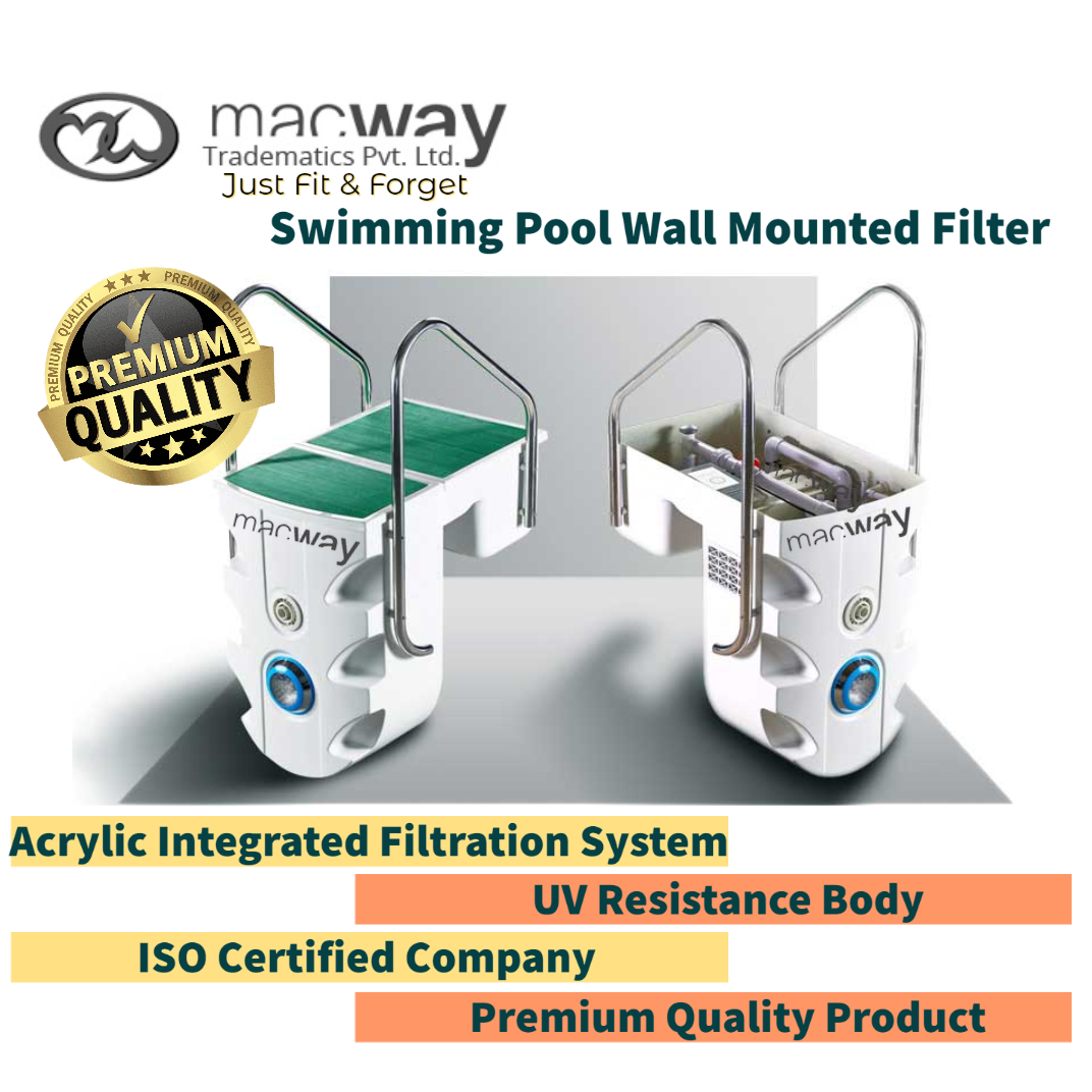 White With Green Swimming Pool Wall Hanging Filter