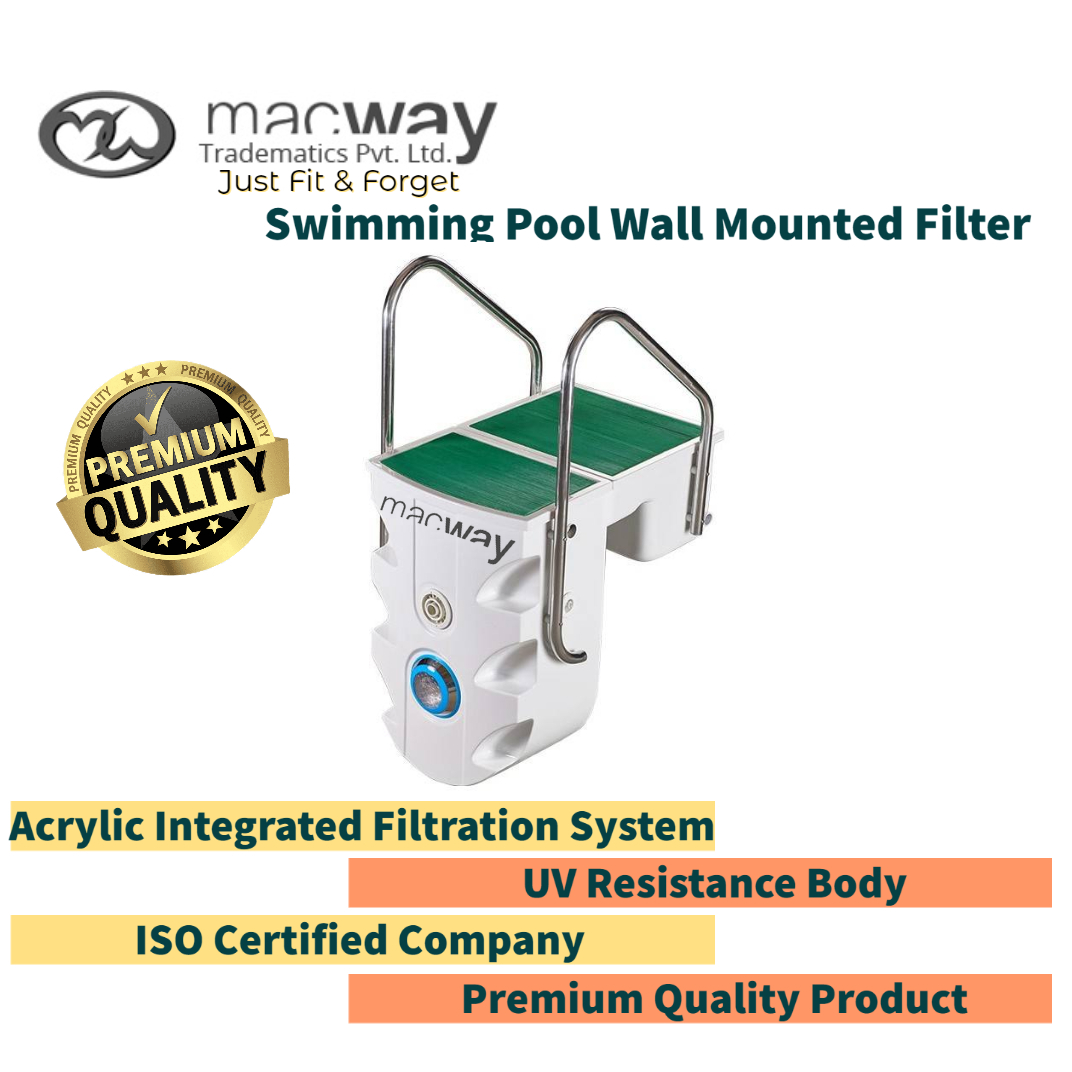 White With Green Swimming Pool Wall Hanging Filter
