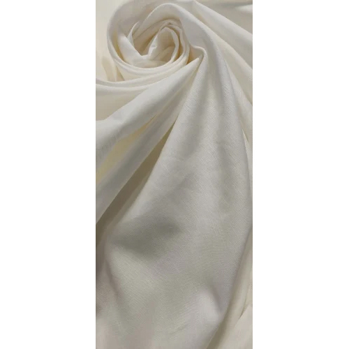 लाइट टेक्सचर व्हाइट कॉटन लिनन फैब्रिक