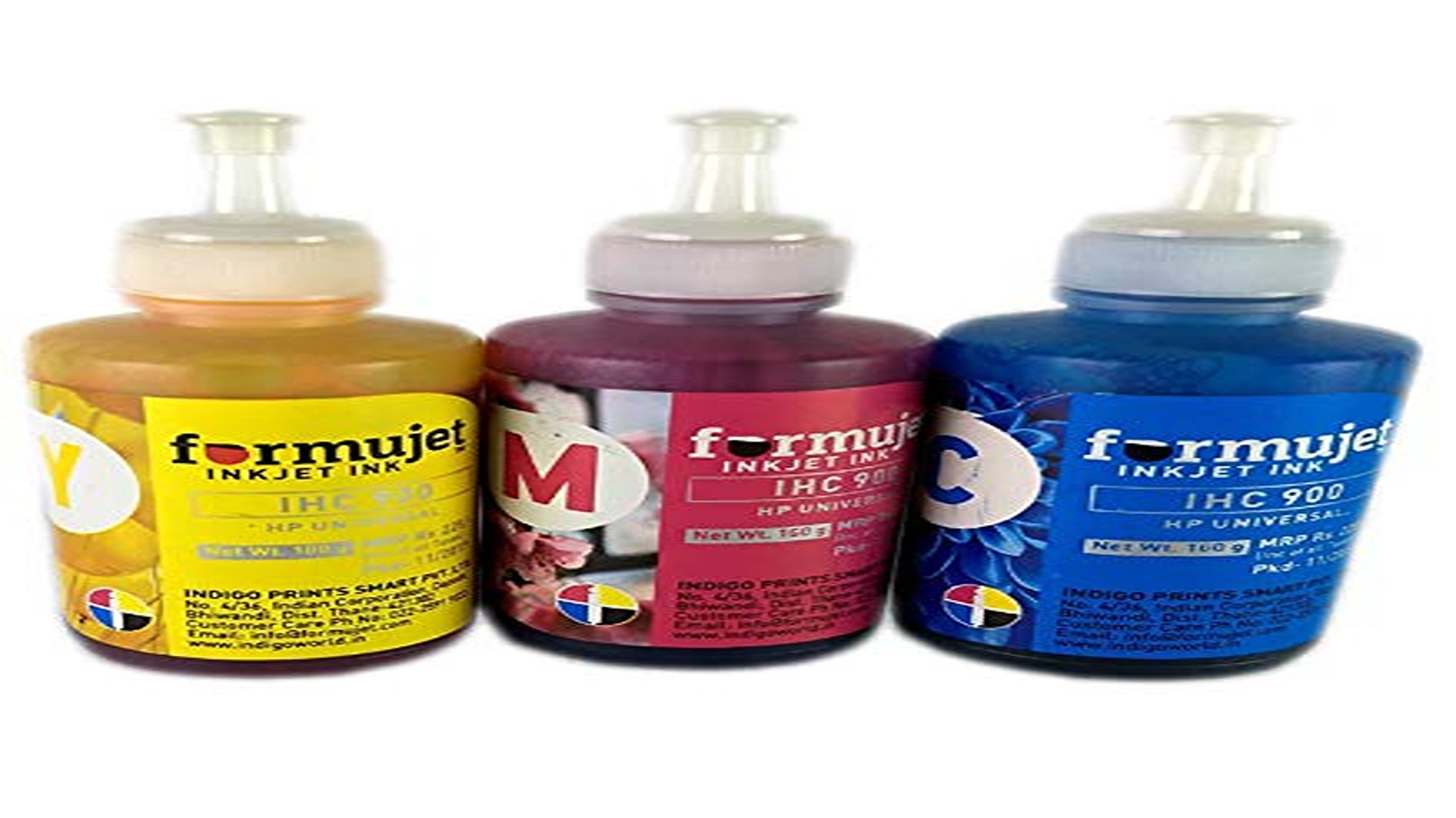 Formujet Ink Ihc 900 (3 X 100ml Colors: Cyan, Magenta, Yellow) - High Quality Digital Ink For Hp Printers, Consistent Vivid Output And Hassle-free Use