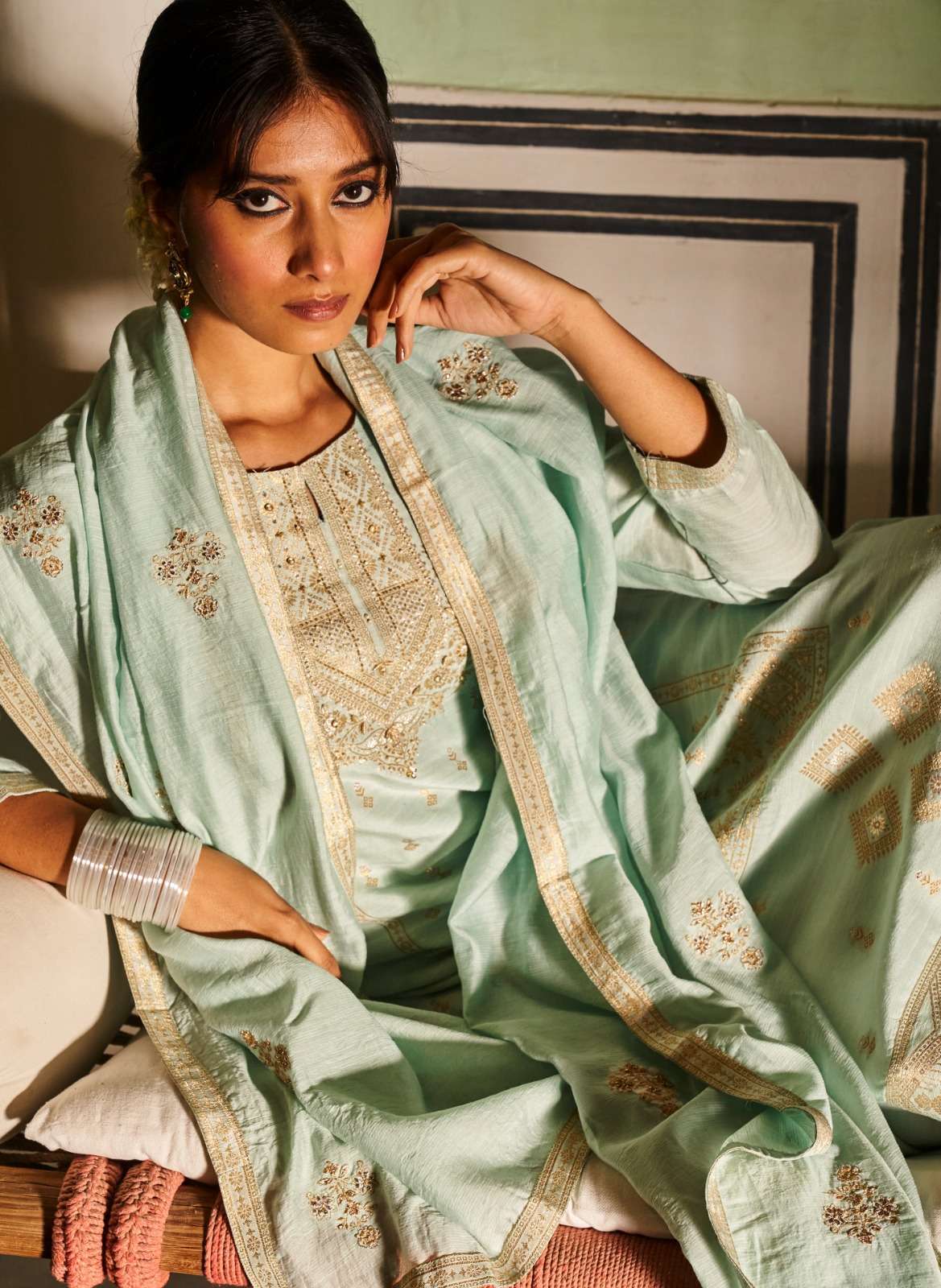 Ladies Handwork Linen Suits