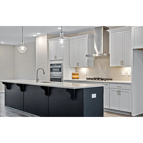 Modular Kitchen - Wood And Laminate, Variable Dimensions, Pale Green | 8+ Cabinets, Modern Style For Ample Storage And Food Preparation