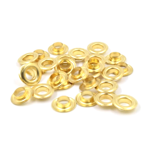 Garments Eyelet - Brass Material, Various Sizes Available, Golden Color, Ring-Shaped Design | Durable Coated Finish for Rust Resistance