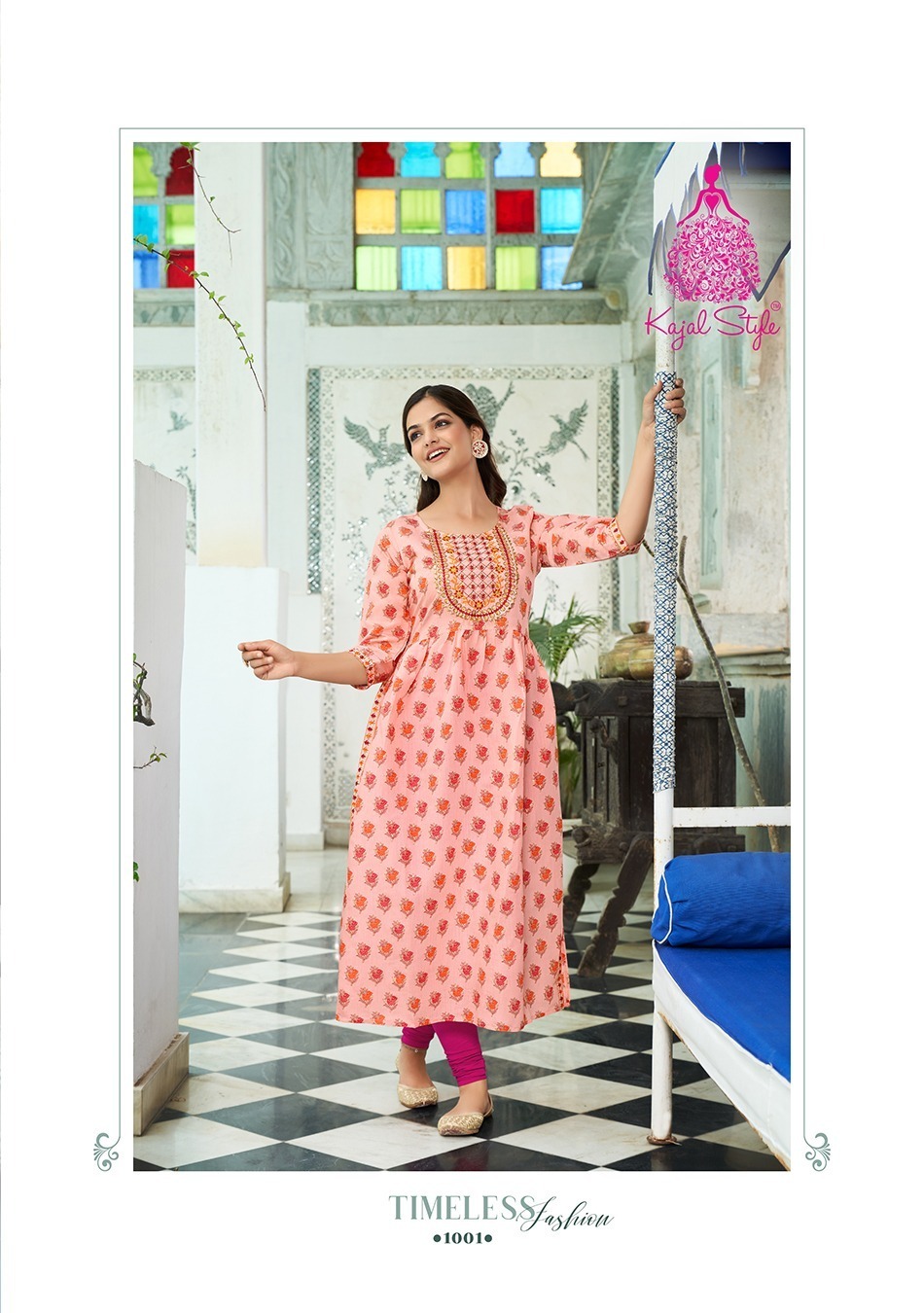 Kajal Style Nayra Cut Kurti With Embroidery