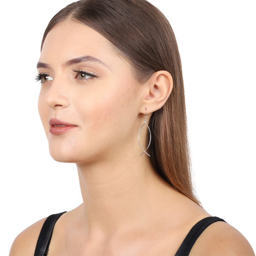 Ichthys Fish Silver Earrings Gender: Women