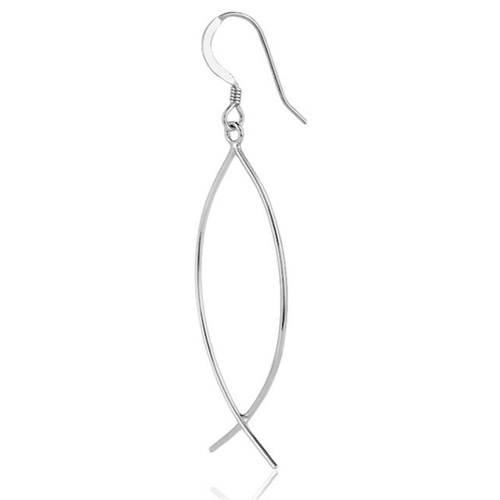 Ichthys Fish Silver Earrings Gender: Women