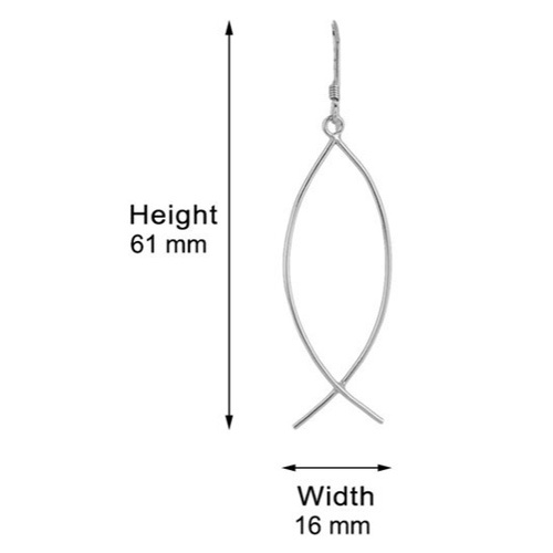 Ichthys Fish Silver Earrings Gender: Women