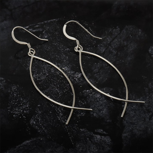 Ichthys Fish Silver Earrings Gender: Women