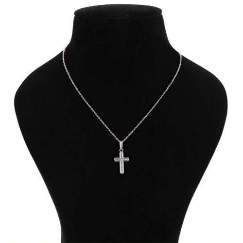 Sterling Silver Cross Silver Pendant Necklace Size: Different Available