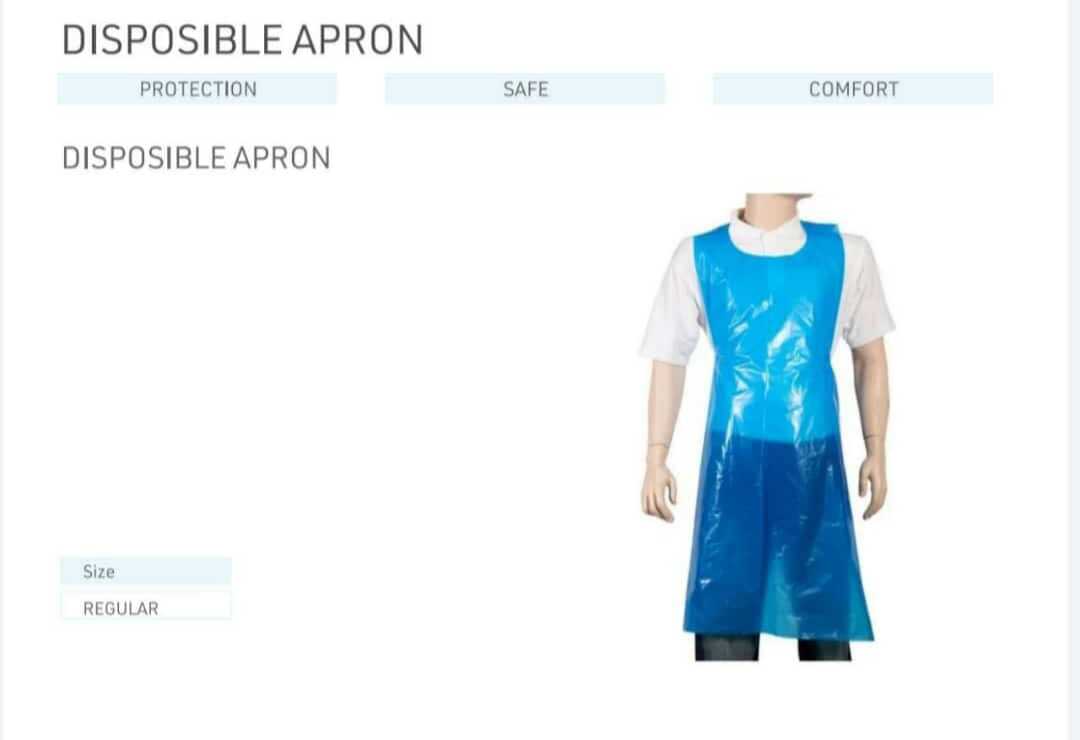 Soft Grip Reusable Disposable Apron - Nylon Fabric Medium/large Size Blue Color | Durable Finish Comfortable High Microbial Barrier Excellent Breathability