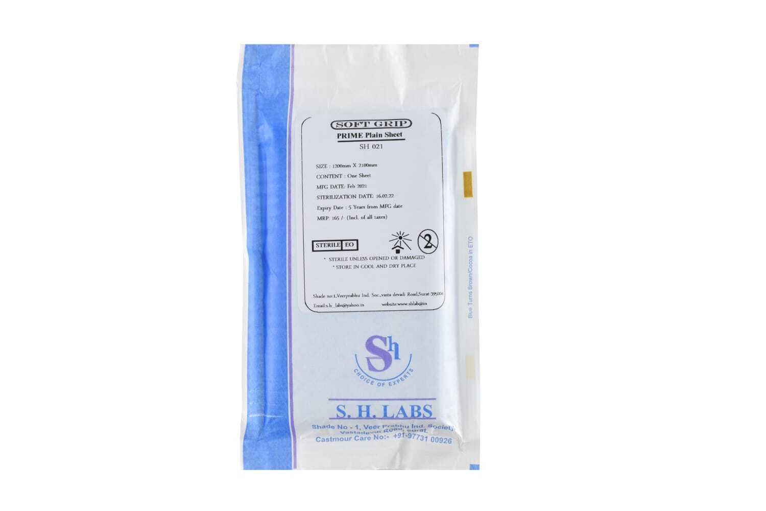 Blue Soft Grip Plain Sheet 120cms X 150cms