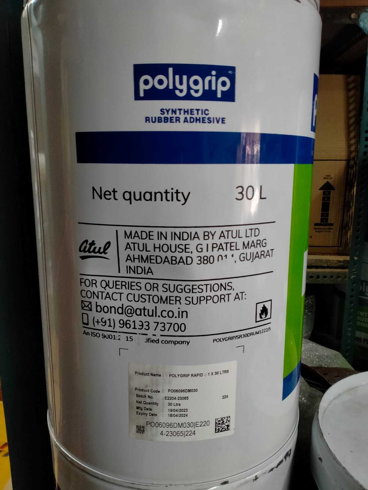 30 Ltr Polygrip Rapid Rubber Adhesive Application: Sealants