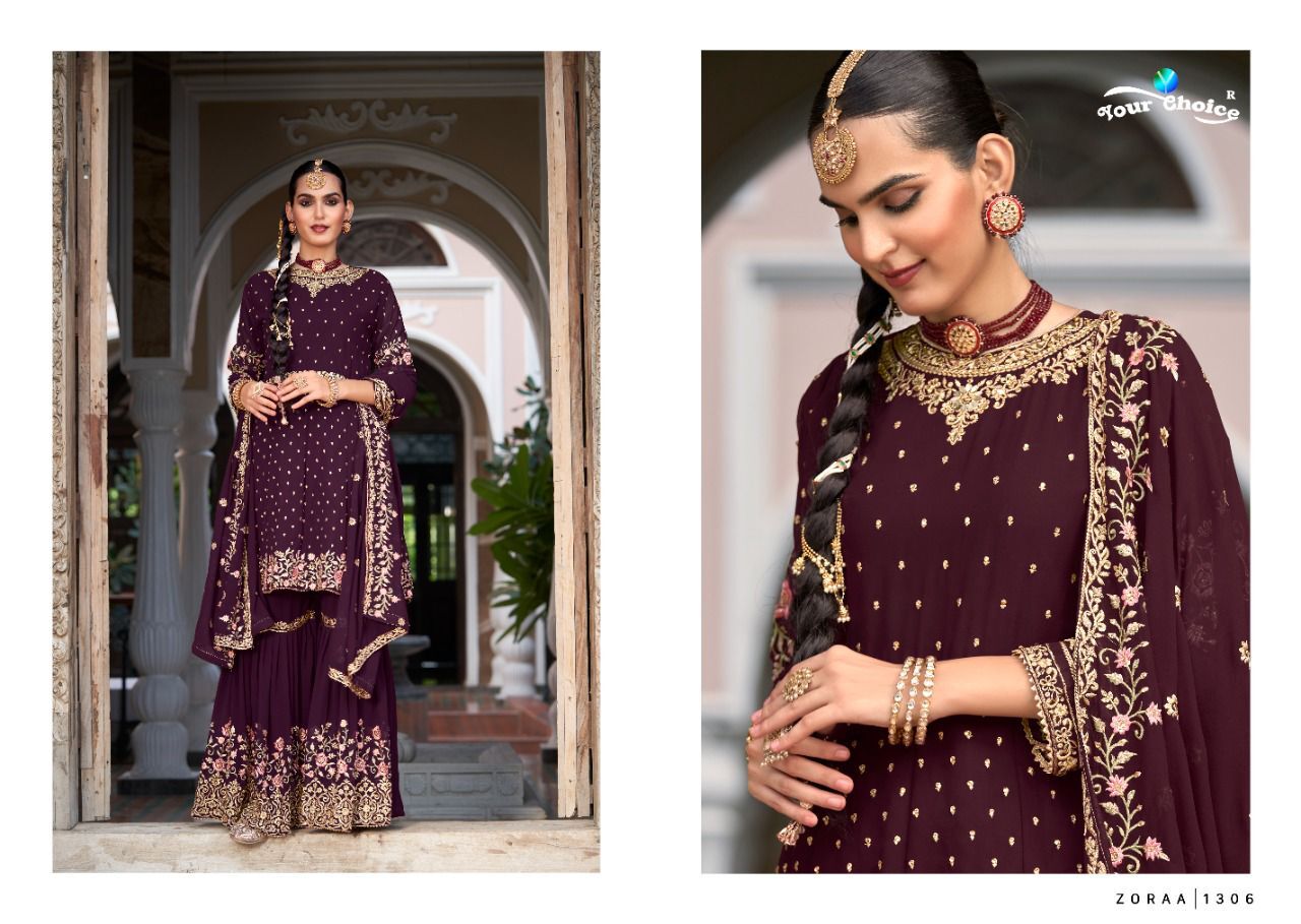 Designer Sharara Suit By Your Choice - Color: As Shown In The Catalog