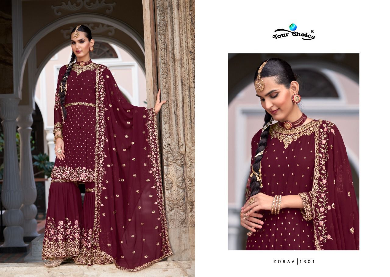 Designer Sharara Suit By Your Choice - Color: As Shown In The Catalog