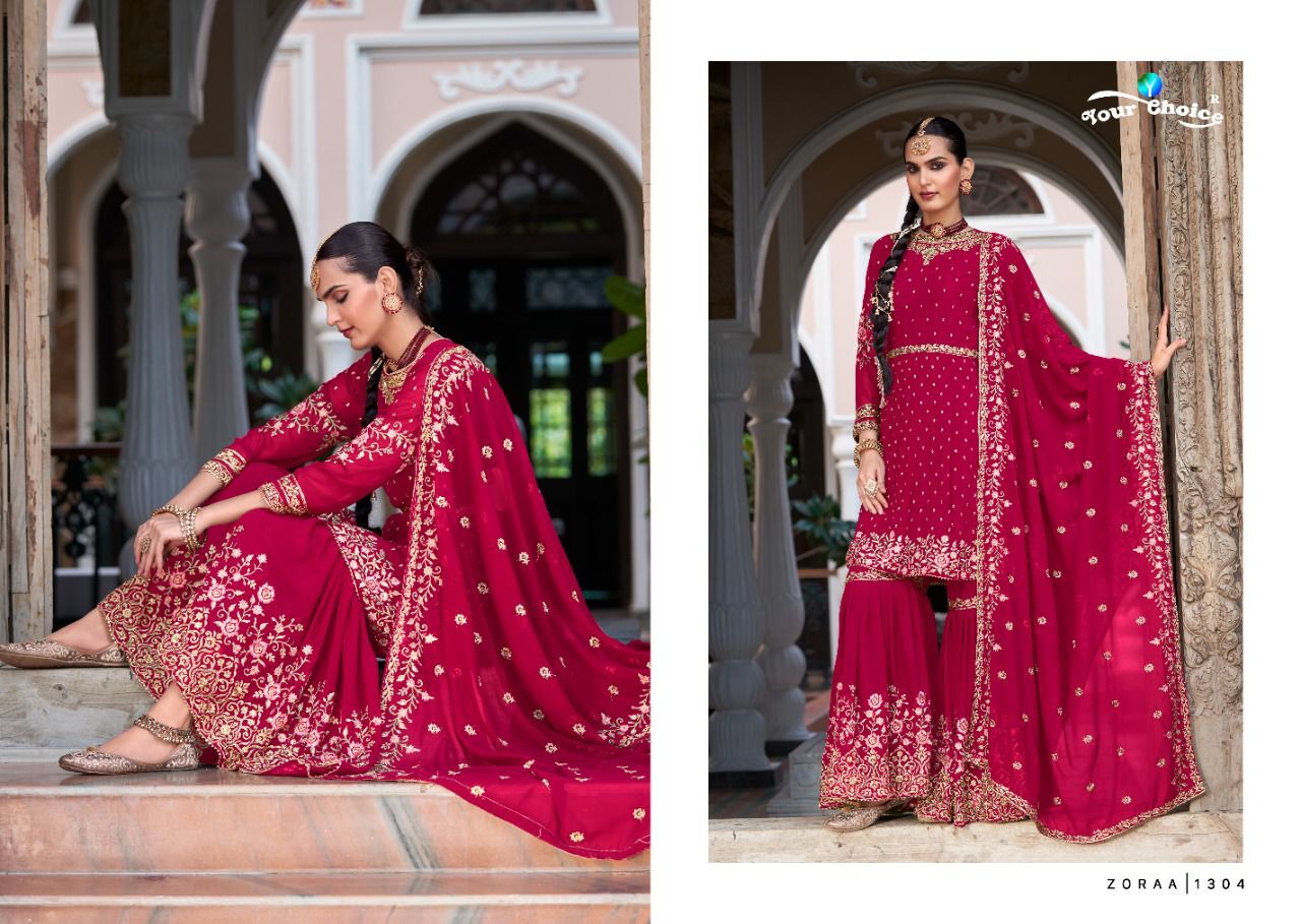 Designer Sharara Suit By Your Choice - Color: As Shown In The Catalog