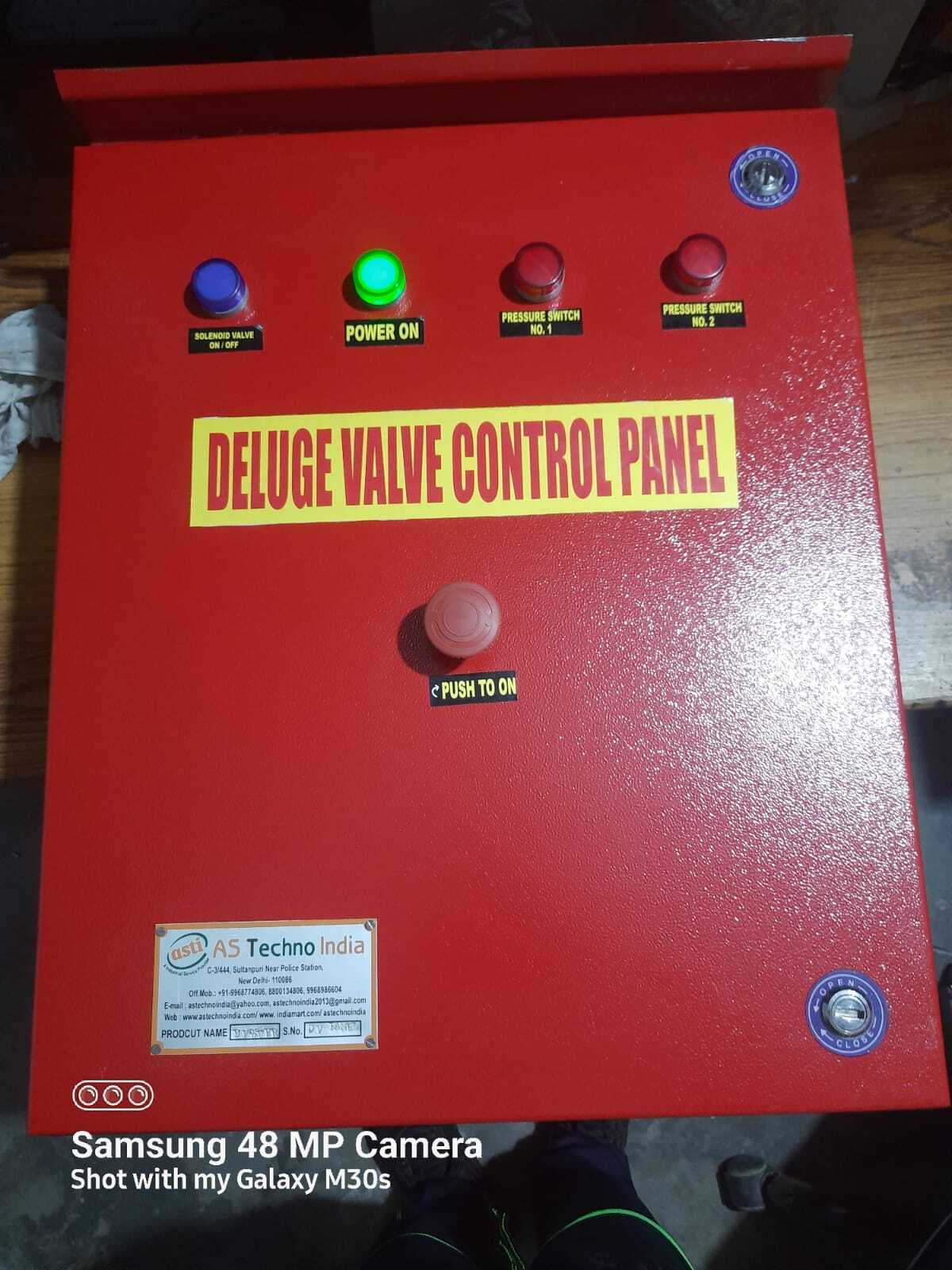 Deluge Valve Control Panel Alarm Light Color: Red