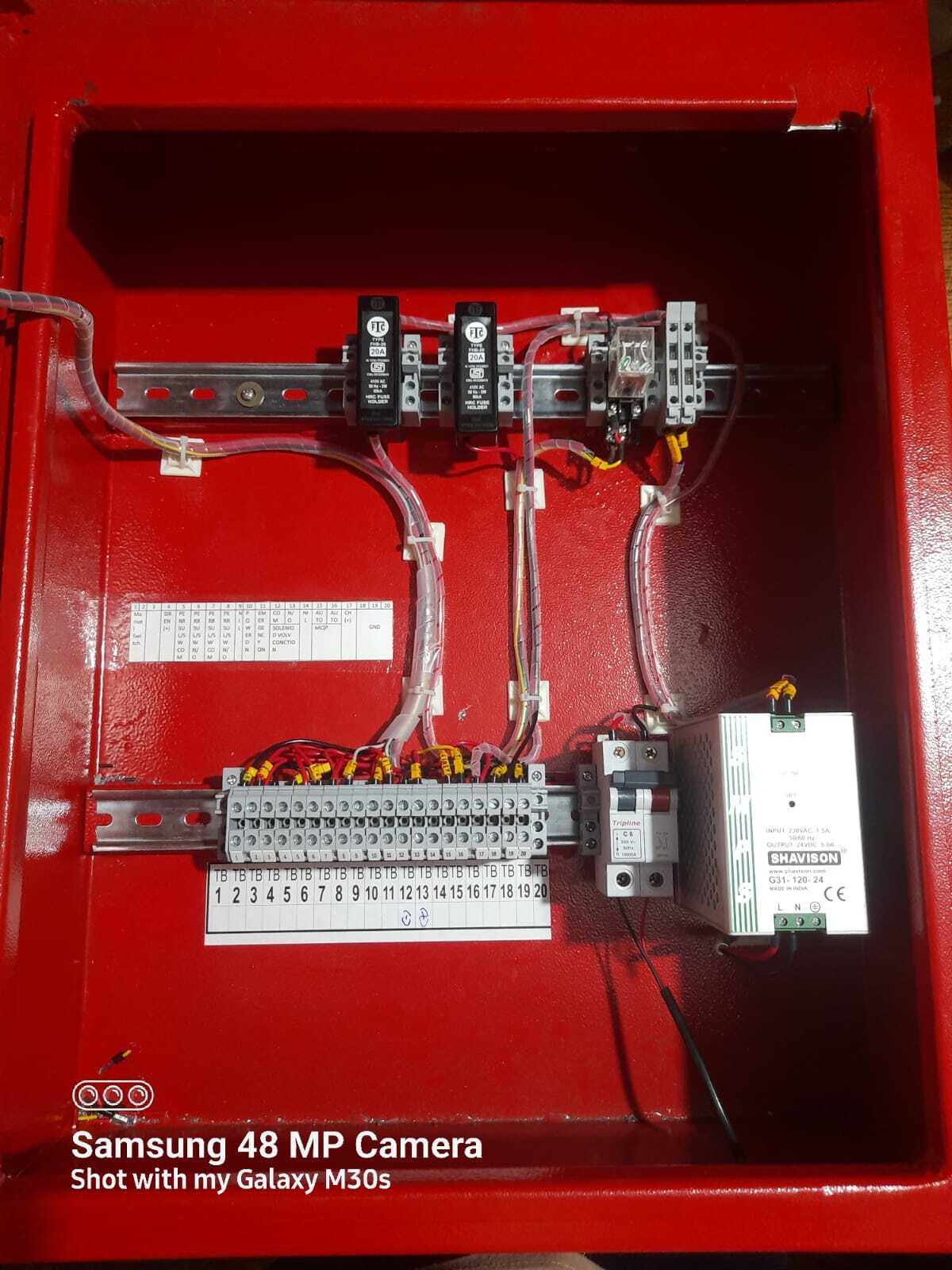 Deluge Valve Control Panel Alarm Light Color: Red