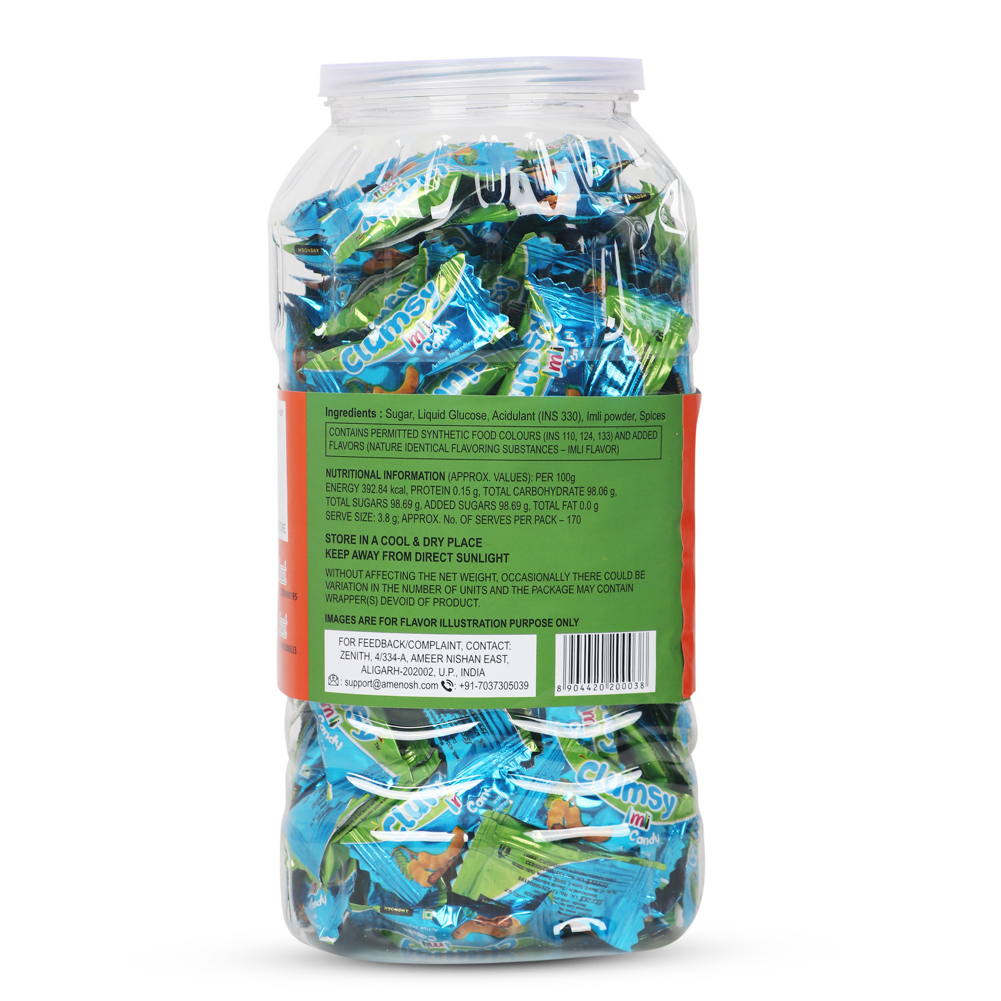 Clumsy Imli Flavored Candy - 650 Grams | Solid Form, Sweet Taste, 12-month Shelf Life