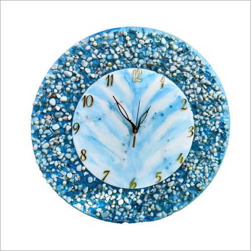 पॉलिशिंग 18 इंच पेबल वॉल क्लॉक