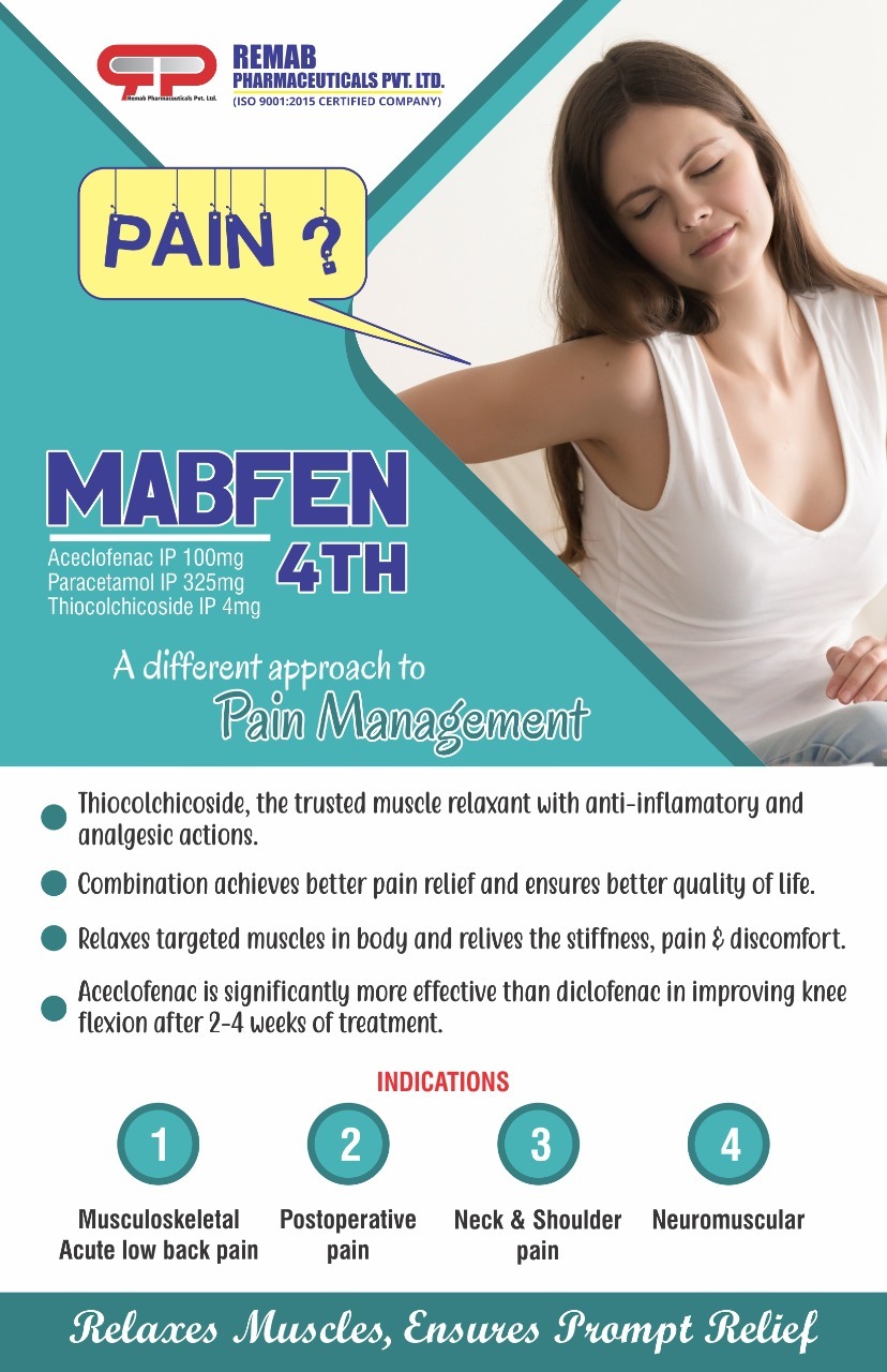 Aceclofenac 100 Mg And Paracetamol 325mg And Thiocolchicoside 4mg Tablets General Medicines