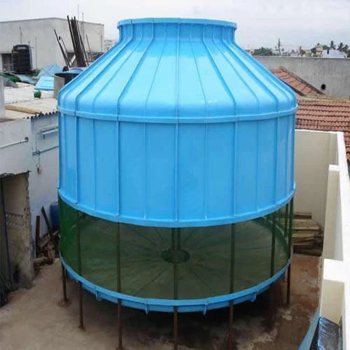 Frp Cooling Tower - Metal Build, Different Sizes Available, Blue Color | New Condition, Industrial Application, Warranty Included