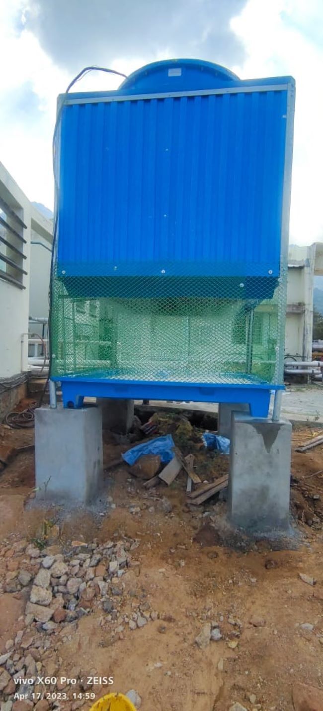 Frp Cooling Tower - Metal Build, Different Sizes Available, Blue Color | New Condition, Industrial Application, Warranty Included