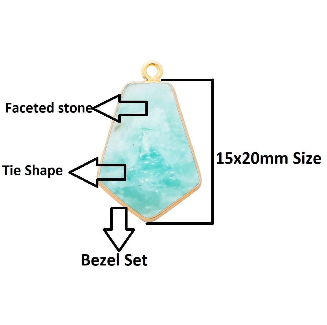 Dyed Ruby Gemstone Pendant - 15x20mm Tie Shape, Gold Vermeil & Silver Options
