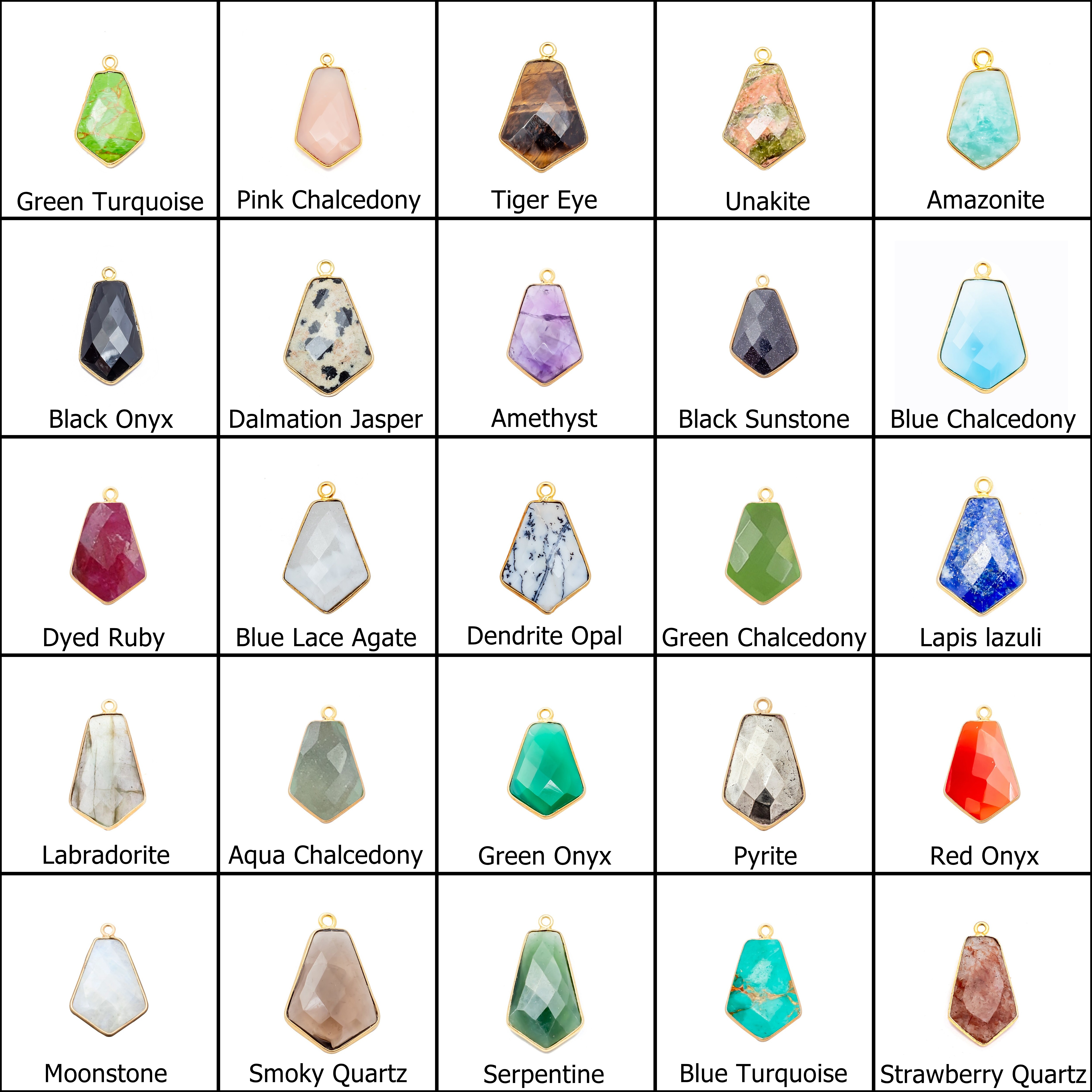 Dyed Ruby Gemstone Pendant - 15x20mm Tie Shape, Gold Vermeil & Silver Options
