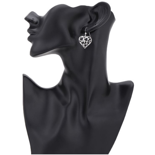Designer Open Multi-hearts Silver Earrings Gender: Women