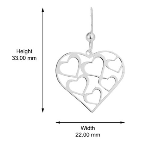 Designer Open Multi-hearts Silver Earrings Gender: Women
