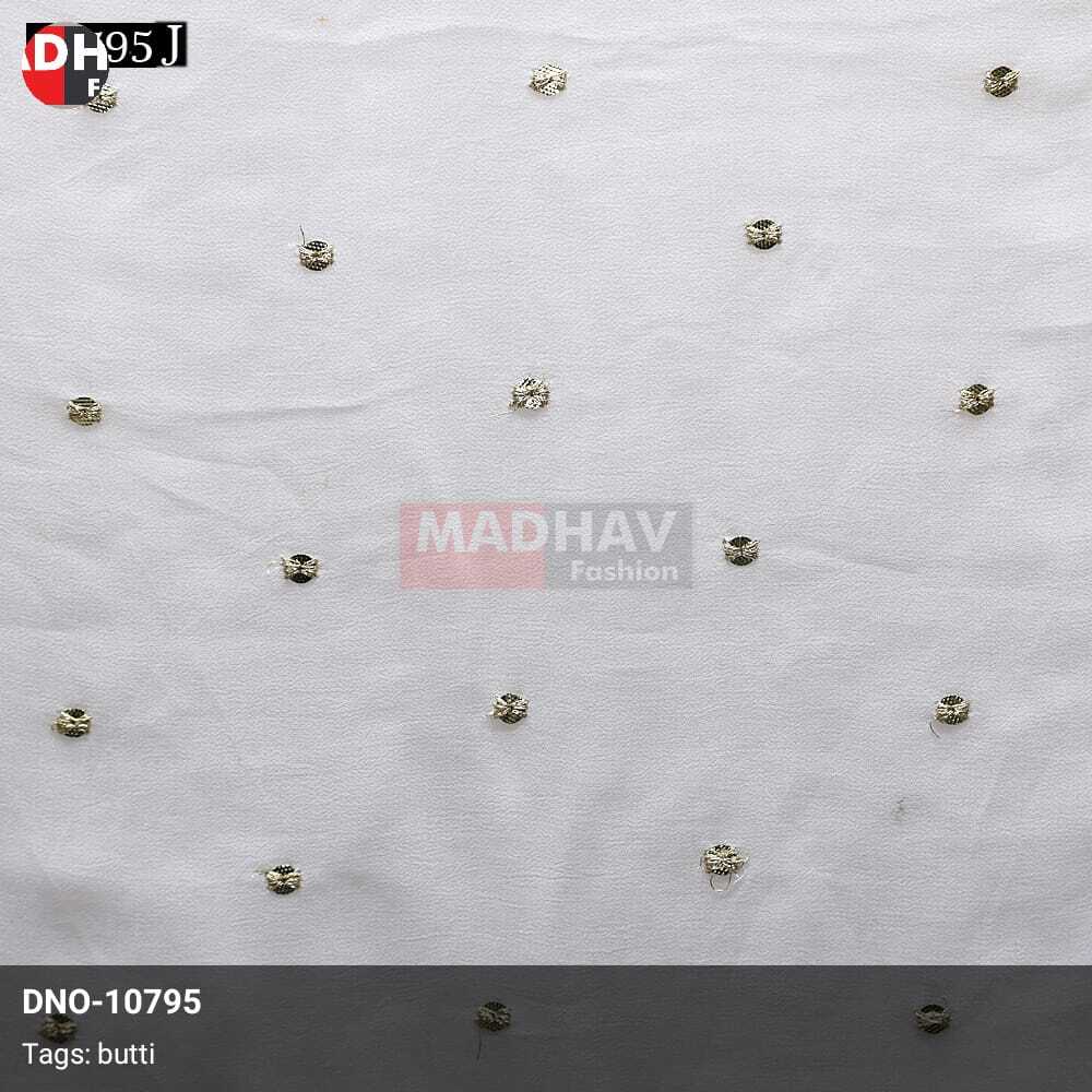 Butti Embroidery Sequins Georgette Fabric - Blend Fabrics, Lightweight Material, Various Colors & Patterns | Ideal For Lehangas, Sarees, Gowns & Tops