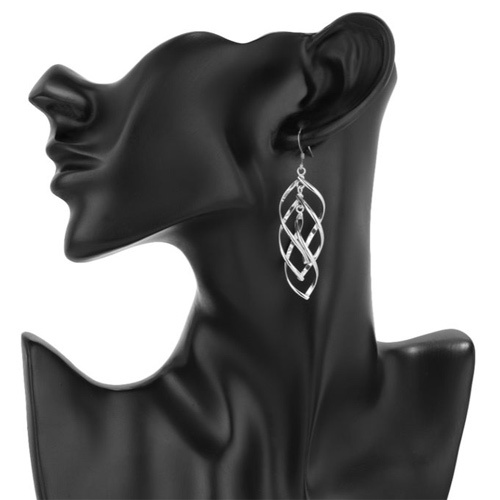 Twisted Multi Oval Dangle Earrings - Silver, Various Sizes Available | Ideal For Anniversary, Engagement, Gift, Party, Wedding