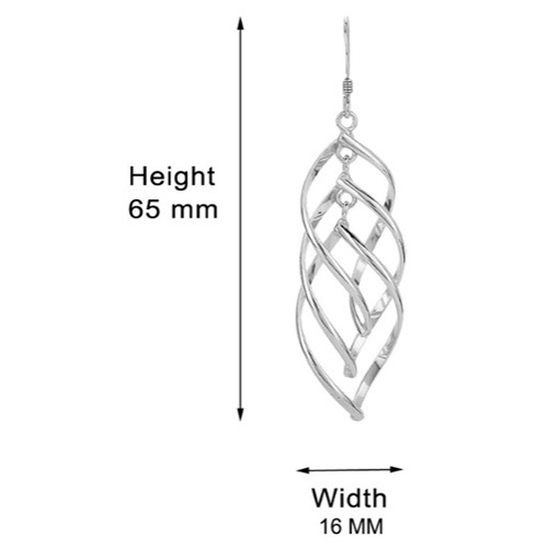 Twisted Multi Oval Dangle Earrings - Silver, Various Sizes Available | Ideal For Anniversary, Engagement, Gift, Party, Wedding