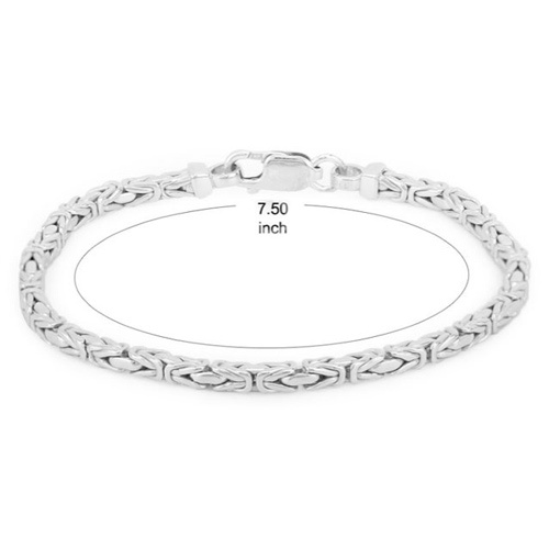 Modern Handmade Byzantine Chain Silver Bracelet