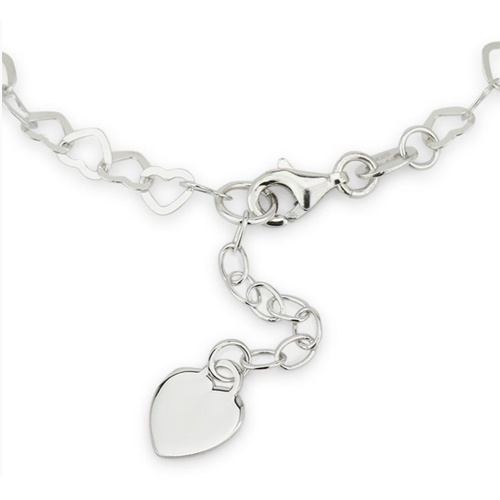 Open Heart Multi-link Chain Bracelet - Silver 925 Material , Modern Style Crafted Jewelry For Elegant Fashion Appeal