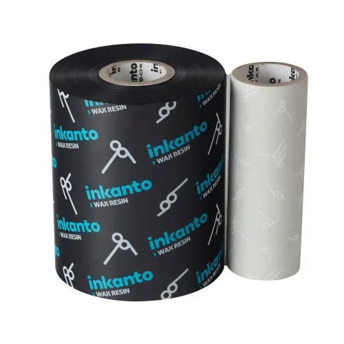 Inkanto Apr Wax Resin Ribbon - Plastic Material, Customisable Size, Black Color, 4 Um Thickness | Durable & Waterproof For Barcode Printing