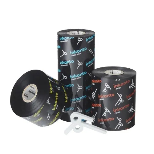 Inkanto Apr Wax Resin Ribbon - Plastic Material, Customisable Size, Black Color, 4 Um Thickness | Durable & Waterproof For Barcode Printing