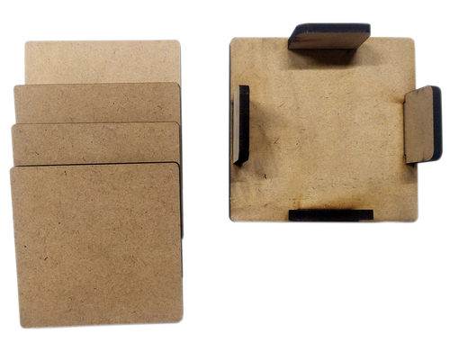 होल्डर के साथ वुडन यॉर्कर एमडीएफ डाय स्क्वायर कोस्टर