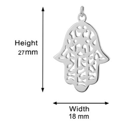 Hamsa Silver Pendant Necklace Size: Different Available
