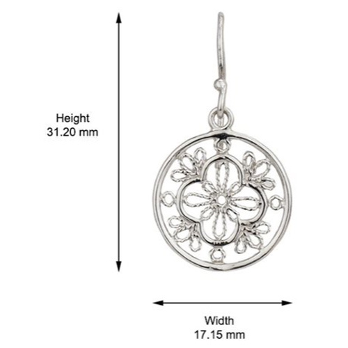 Intricate Flower Design Silver Earring Gender: Women