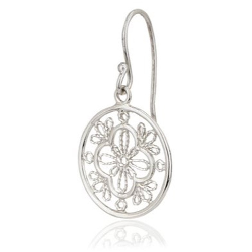 Intricate Flower Design Silver Earring Gender: Women