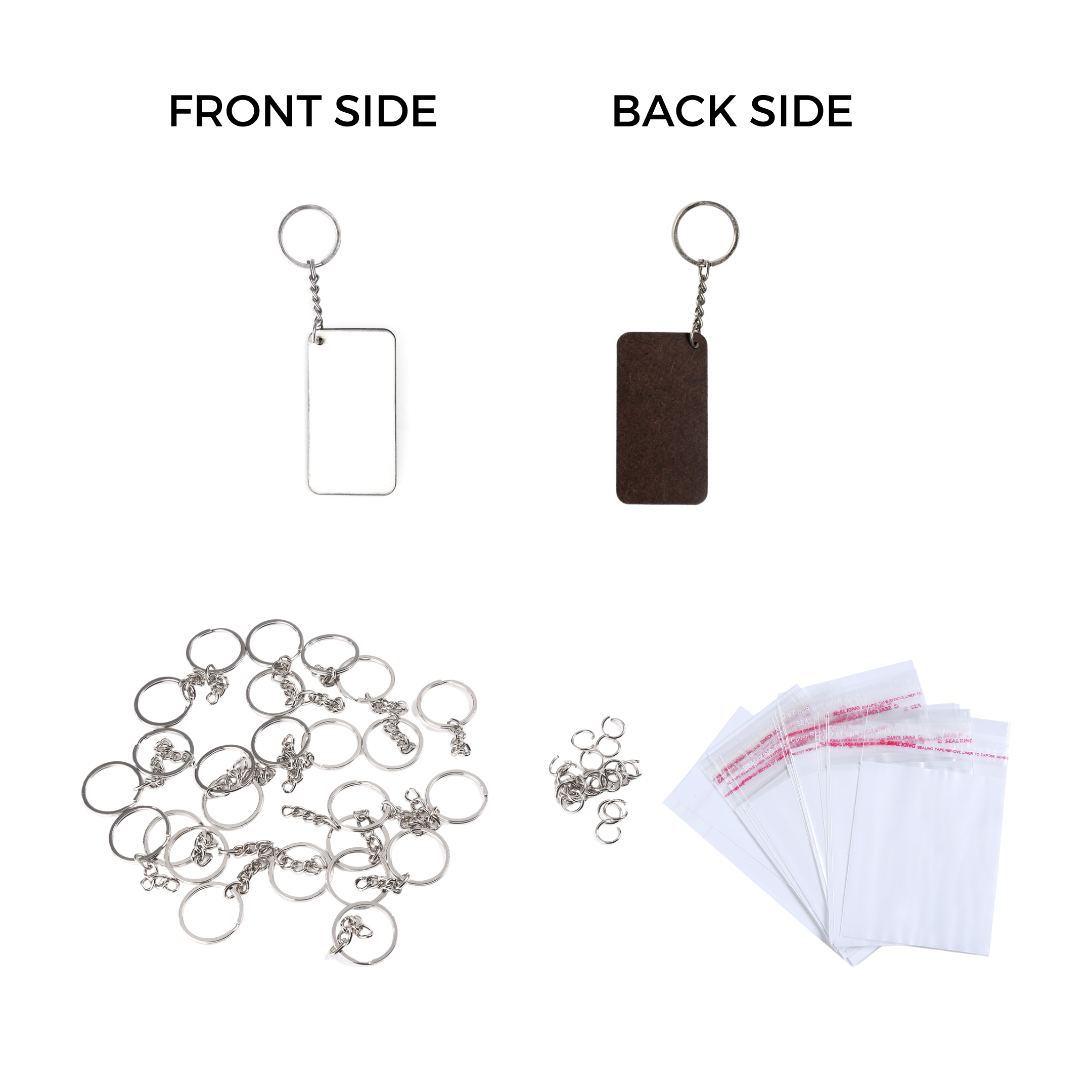 Yorkker Sublimation Blank Keychain Pack Of 25 Pcs Rectangle Shapes
