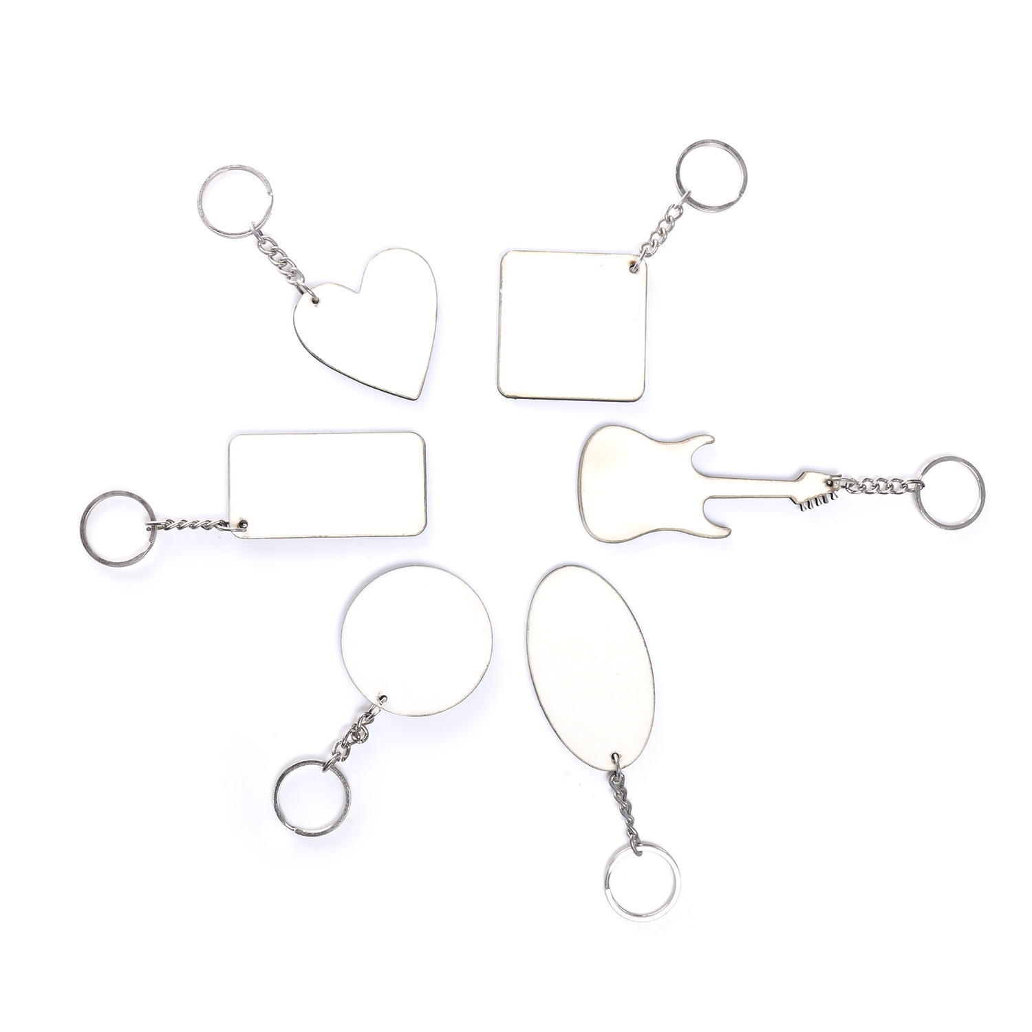 White Yorkker Sublimation Blank Keychain Pack Of 50 Pcs Assorted