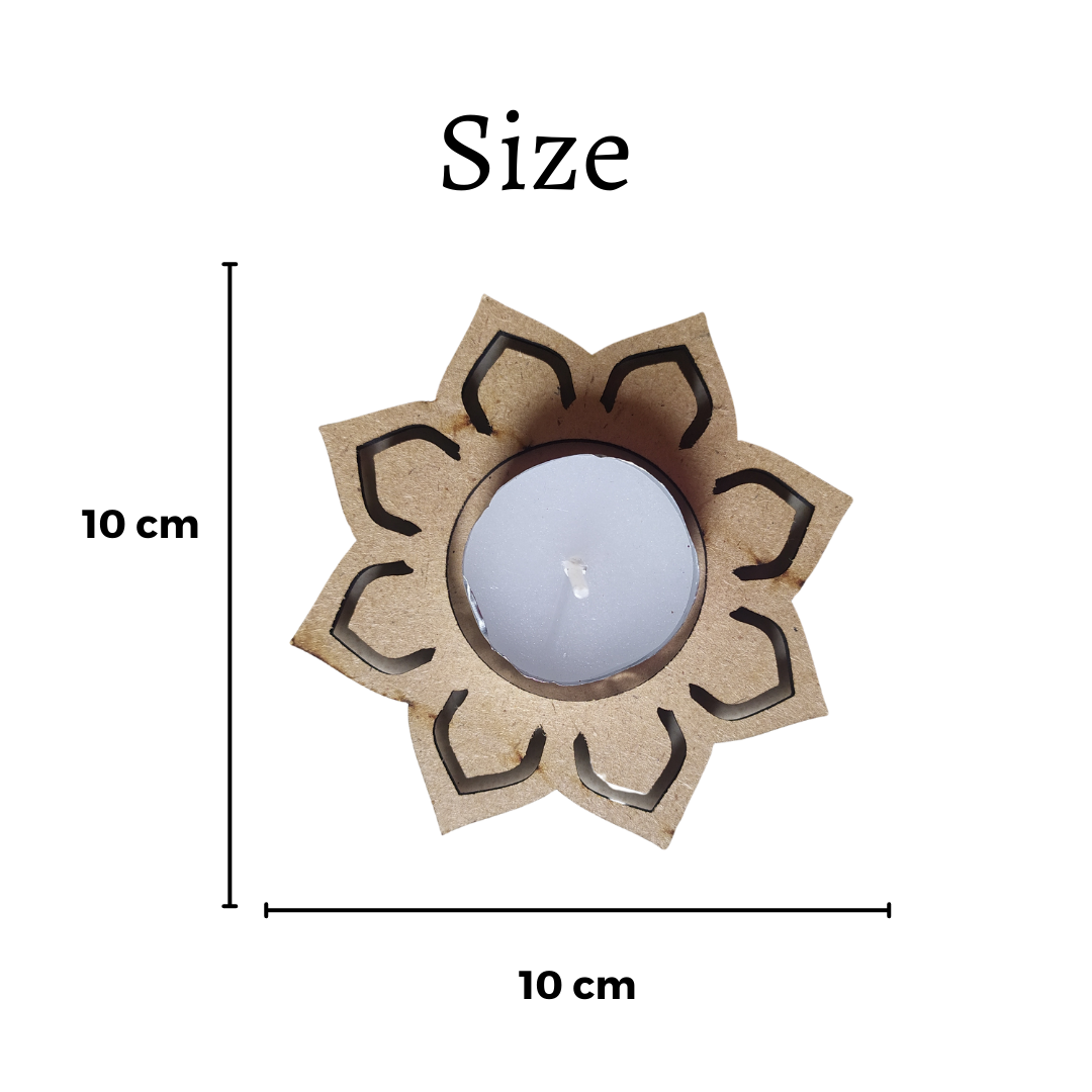 Yorkker Wooden Mdf Diy Tea Light Candle Holder With Candles - High ...