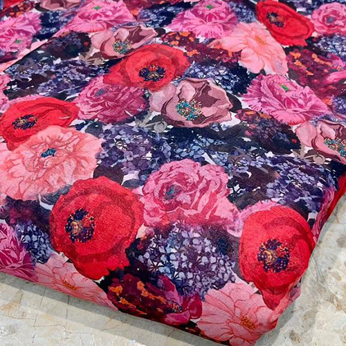 Georgette Digital - Georgette Material, Customized Size, Multicolor Printed Texture | Industrial Use, Washable Attributes