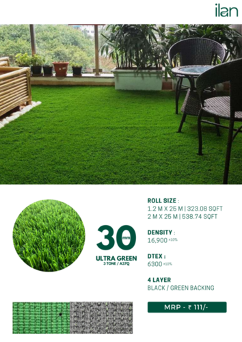 30 ULTRA GREEN - Polypropylene, 1.2 M X 25 M, 82 ft Length, Green Color | Durable, UV Resistant, Easy to Clean, Washable, Water Resistant, Easy to Install, Suitable for Weddings, Ceremonies, Home Decoration