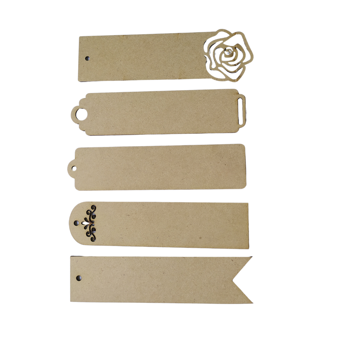 Yorkker Wooden Plain Mdf Bookmarks - Set Of 10, Durable High-quality Mdf, Lightweight, Customizable For Diy Projects, Ideal Gift For Book Lovers