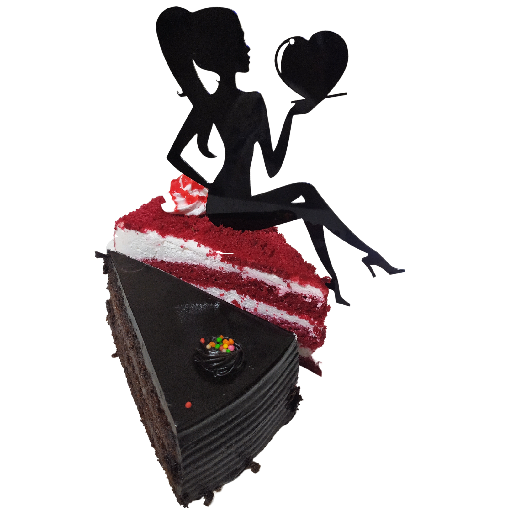Yorkker Cake Topper Black Acrylic Sitting Girl Cake Topper Cake Decoration Supplies - High-quality Acrylic , Durable And Reusable For Romantic Celebrations
