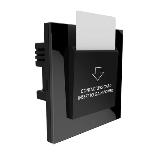 Hotel Key Card Switch - Plastic Material, 2 Module Size | Elegant Black & White Design, Mifare Rfid Compatibility, Energy Saving Device, 1 Year Warranty