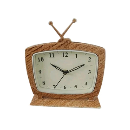 Plastic Tv Shape Table Clock - Hard Plastic, Customized Size , Available In Multiple Colors, Polished Surface Design For Enhanced Aesthetics